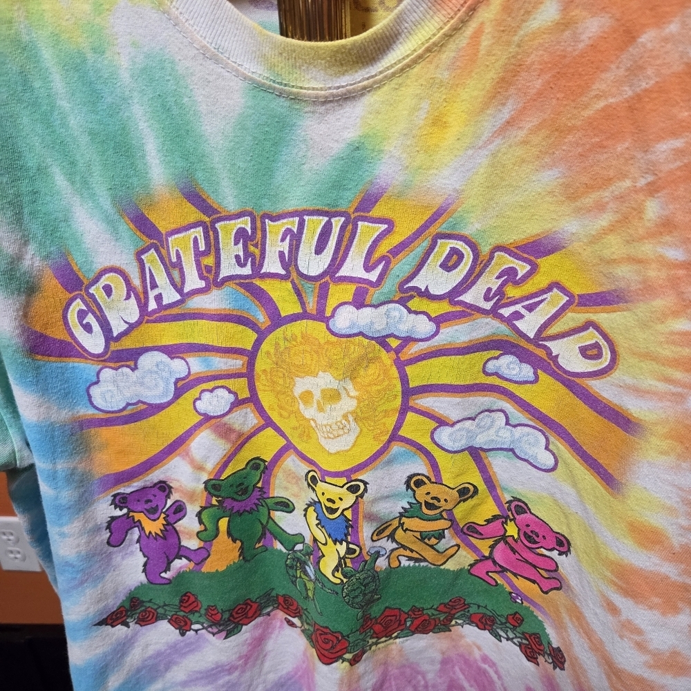 Grateful Dead Liquid Blue Sunshine Bears Tie Dye Graphic T-Shirt Size Large - Picture 3 of 5